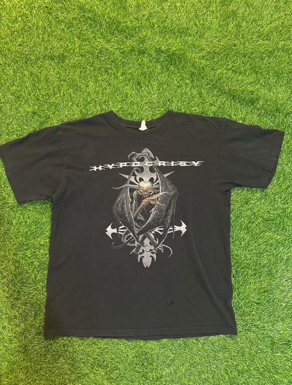 Anvil Hypocrisy Band T-Shirt Size L Black Death Metal Graphic Tee